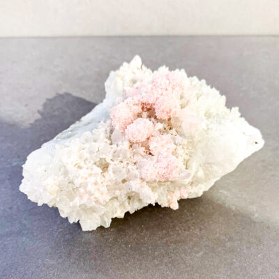 drusa de quartzo com rodocrosite grande surya cristais
