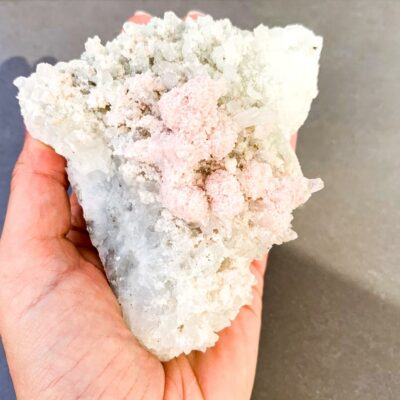 drusa de quartzo com rodocrosite grande surya cristais
