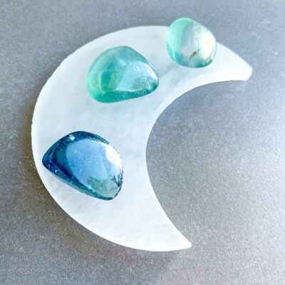 base de selenite lua surya cristais