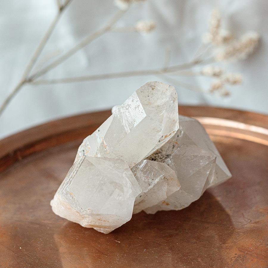 cluster de quartzo hialino surya cristais