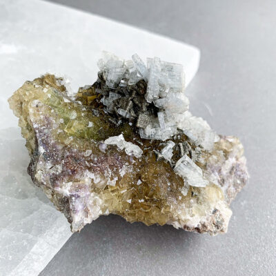 barite sobre fluorite amarela surya cristais