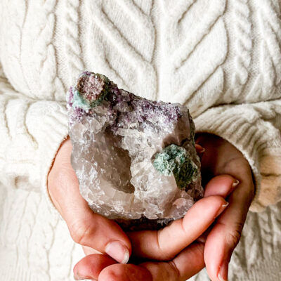 turmalina melancia com turmalina verde, lepidolite e quartzo