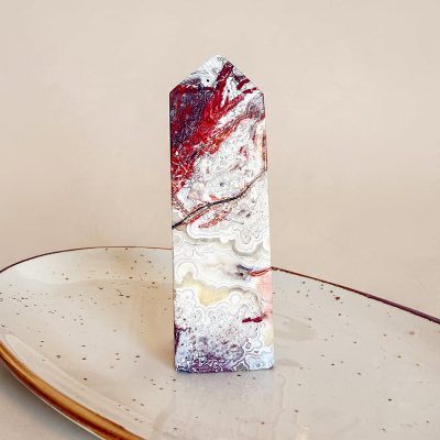 obelisco de agata crazy lace vermelha surya cristais