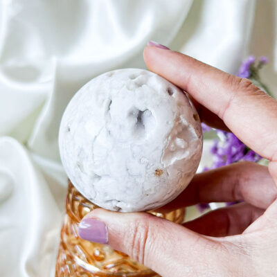 esfera white plume surya cristais