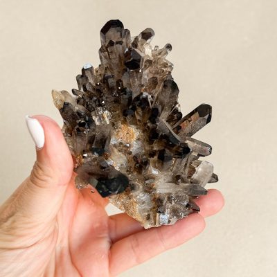drusa de quartzo fumado de arkansas surya cristais