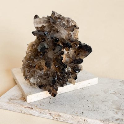drusa de quartzo fumado de arkansas surya cristais