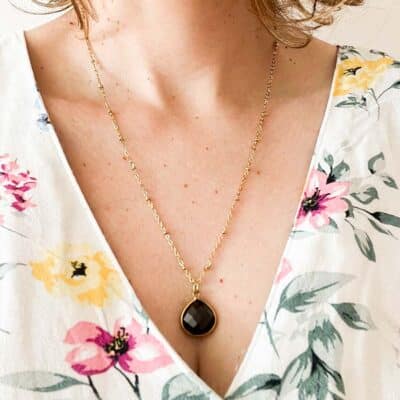 colar com quartzo fumado surya cristais