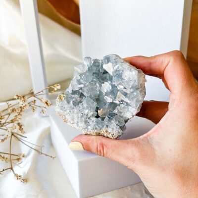drusa de celestite surya cristais
