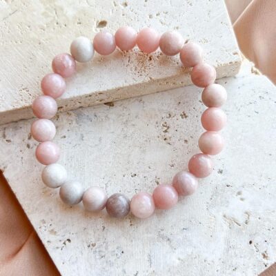 pulseira de opala rosa surya cristais