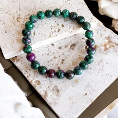 pulseira de rubi na zoizite surya cristais