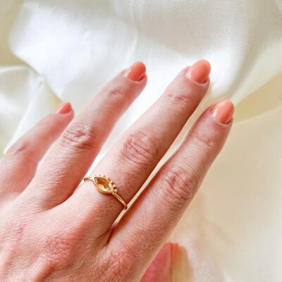 anel com citrino surya cristais