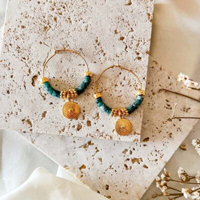 brincos com turquesa surya cristais