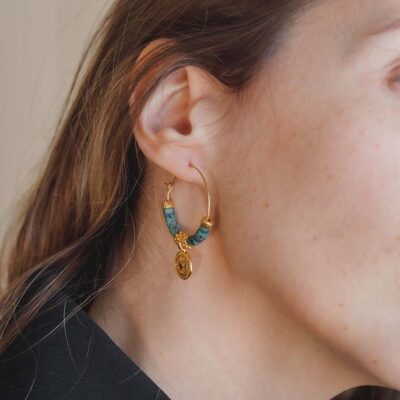 brincos com turquesa surya cristais