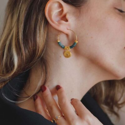 brincos com turquesa surya cristais