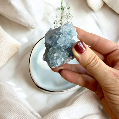 drusa de celestite surya cristais