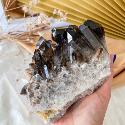 drusa de quartzo fumado surya cristais