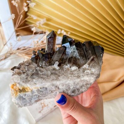 drusa de quartzo fumado surya cristais