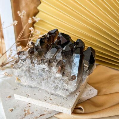 drusa de quartzo fumado surya cristais