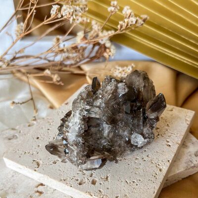 drusa de quartzo fumado surya cristais
