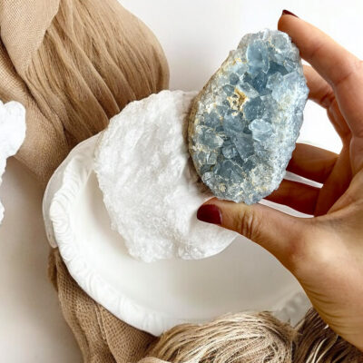 drusa de celestite surya cristais