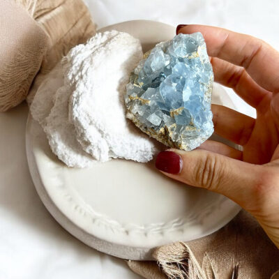 drusa de celestite surya cristais