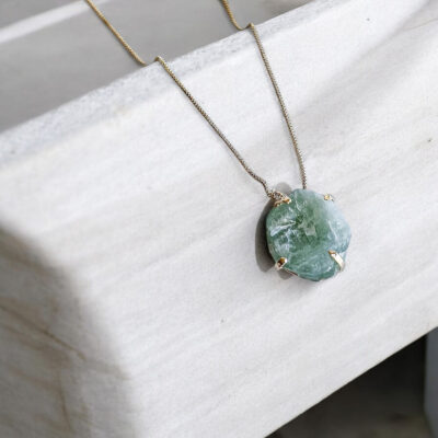 colar com água marinha raw collection surya cristais