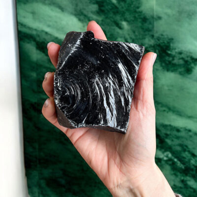 obsidiana negra em bruto surya cristais