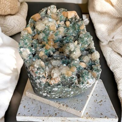 drusa de calcedonia verde surya cristais