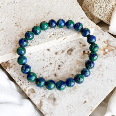 pulseira de azurite com malaquite surya cristais