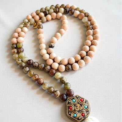 japamala de granada verde surya cristais