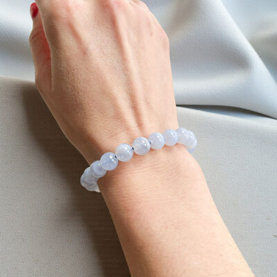 pulseira ágata azul rendada surya cristais