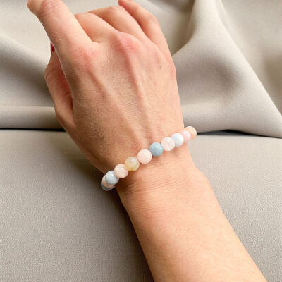 pulseira de morganite e berilos surya cristais