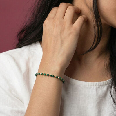 pulseira de malaquite surya cristais coleção jing