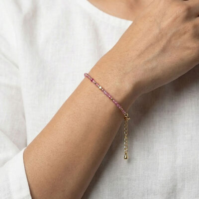 pulseira de turmalina rosa surya cristais coleção jing