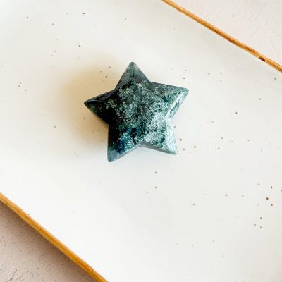 estrela de ágata musgo surya cristais